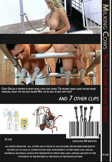Milking Cows - Nipple Torture Vacuum Devices | Belrose | DVD(back cover)