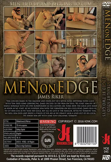 Straight Stud Edged by Two Guys | Kink.com | DVD(back cover)