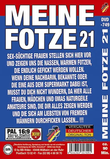 Meine Fotze 21 | BB-Video | DVD, Download, VOD(back cover)