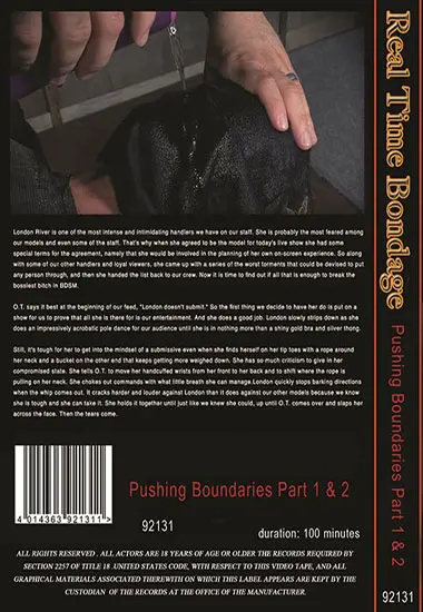 Real Time Bondage - Pushing Boundaries 1 and 2 | Belrose | DVD(back cover)