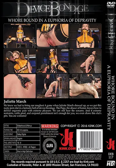 Whore Bound in a Euphoria of Depravity | Kink.com | DVD(back cover)