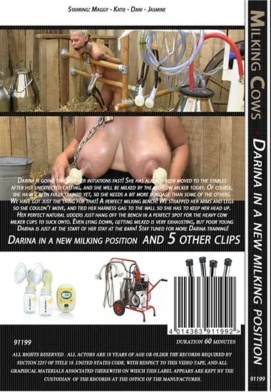 Milking Cows - Darina In A New Milking Position | Belrose | DVD(back cover)