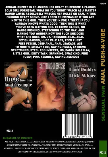 Sensual Pain - Anal Push-N-Vibe | Belrose | DVD(back cover)