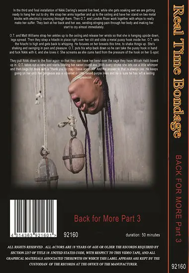 Real Time Bondage - Back For More 3 | Belrose | DVD(back cover)