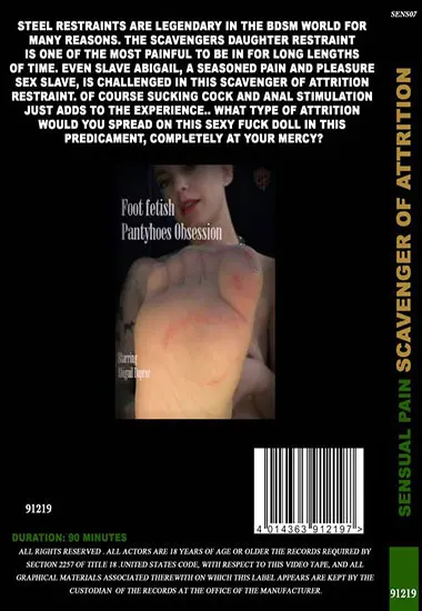 Sensual Pain - Scavenger Of Attrition | Belrose | DVD(back cover)
