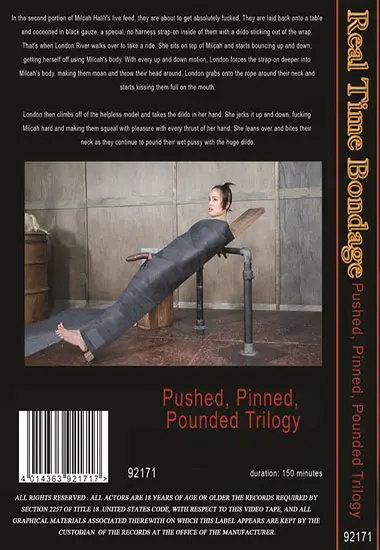 Real Time Bondage - Pushed, Pinned, Pounded Trilogy | Belrose | DVD(back cover)