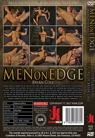 Torturous Edging of Bryan Cole | Kink.com | DVD(back cover)