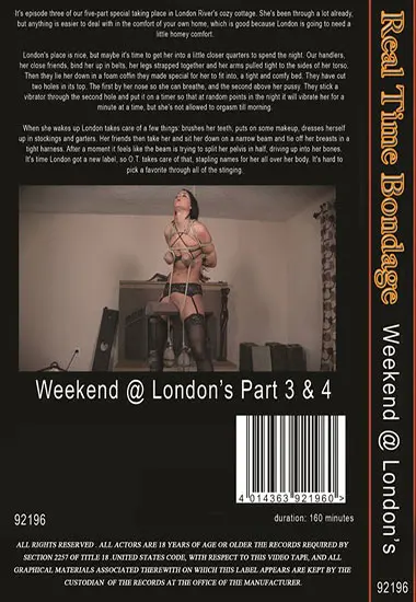 Real Time Bondage - Weekend @ London's 3+4 | Belrose | DVD(back cover)