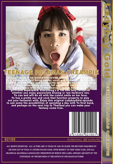 Teenage Pajamas Creampie | LADYBOY GOLD | DVD(back cover)