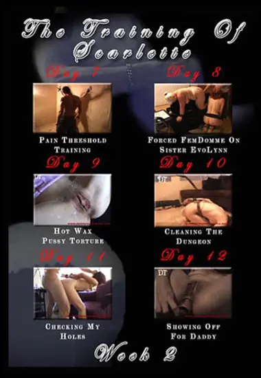 THE TRAINING OF SCARLETTE - 6 DAYS OF TRAINING - Day 2 | Training of Scarlette | DVD(back cover)