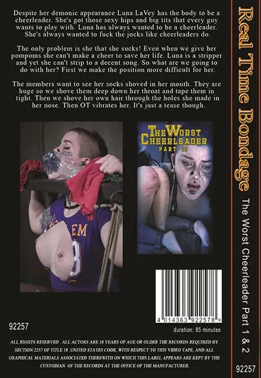 Real Time Bondage - The Worst Cheerleader 1 | Belrose | DVD(back cover)