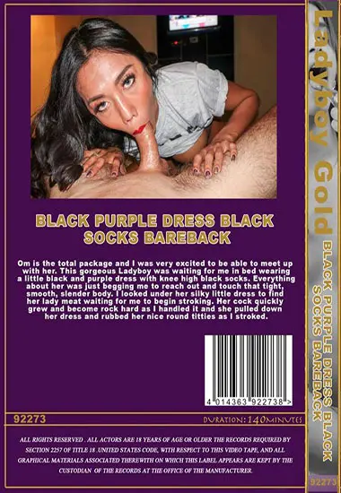 Black Purple Dress Black Socks Bareback | LADYBOY GOLD | DVD(back cover)