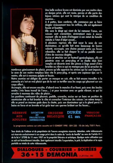 L'escalve Docile | Demonia | DVD(back cover)