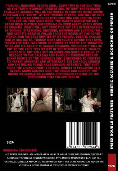 Insex Double Feature - Heretic Accused | Belrose | DVD(back cover)