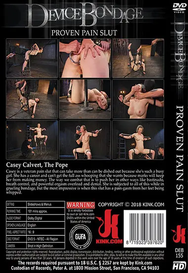Proven Pain Slut | Kink.com | DVD(back cover)
