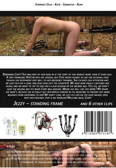 Liz – Milking Orgasm Overload | Milking Cows | DVD(back cover)