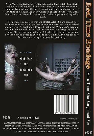 Real Time Bondage - More Than She Bargained For | Belrose | DVD(back cover)