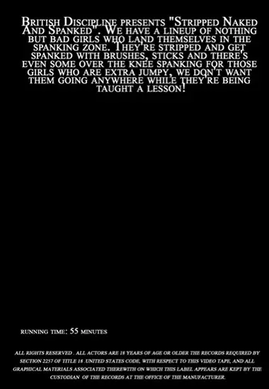 British Discipline - Stripped naked andamp; Spanked | Unknown(back cover)