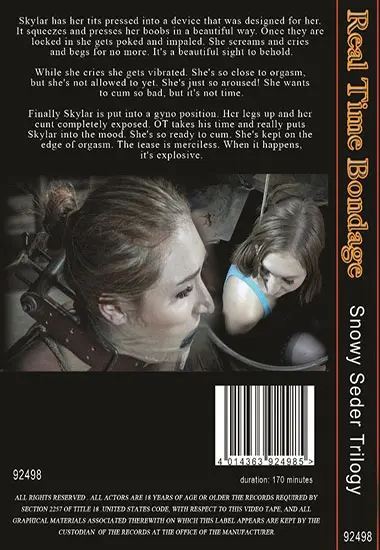 Real Time Bondage - Snowy Seder Trilogy | Belrose | DVD(back cover)