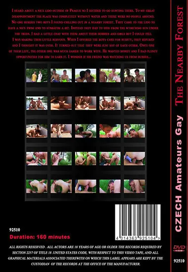 CZECH AMATEURS GAY - The Nearby Forest | Private | DVD(back cover)