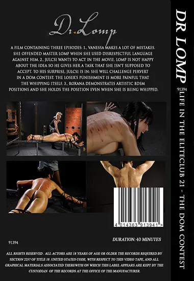 Dr. Lomp - Life In The EliteClub 21: The Dom Contest | Belrose | DVD(back cover)