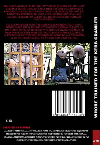 Sensual Pain - Whore Trained For The Kerb Crawler | Belrose | DVD(back cover)
