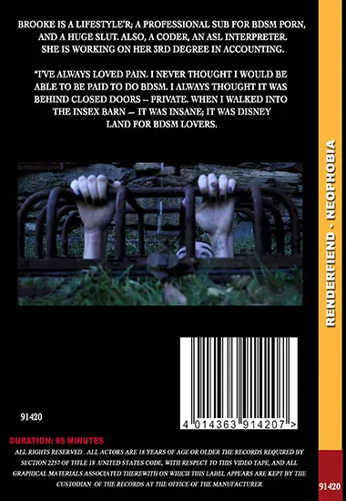 Renderfiend - Neophobia Episode 4 | Belrose | DVD(back cover)