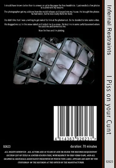 BDSM 2 Infernal Restraints - I Piss On Your Cunt | Belrose | DVD(back cover)