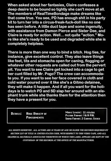 Claire Adams: Duct Fuct Doll(Insex) at sexvideoall.com(back cover)