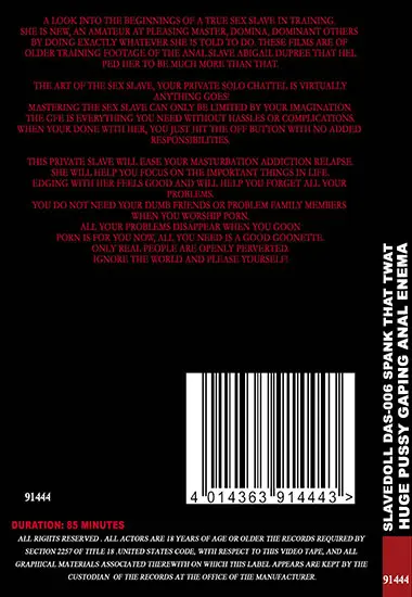 Sensual Pain - Slavedoll DAS-006 Spank That Twat | Belrose | DVD(back cover)