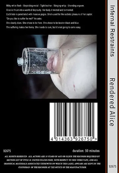 Infernal Restraints - Rendered Alice | Belrose | DVD(back cover)