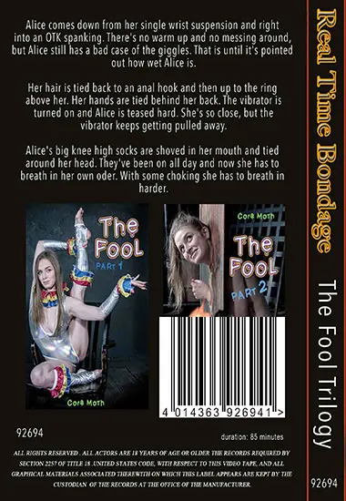 Real Time Bondage - The Fool Trilogy | Belrose | DVD(back cover)