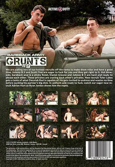 Bareback Army Grunts 09 | ACTIVE DUTY | DVD(back cover)