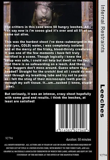 Infernal Restraints - Leeches | Belrose | DVD(back cover)