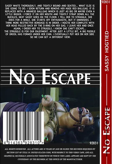 No Escape - Sassy Hogtied | Belrose | DVD(back cover)