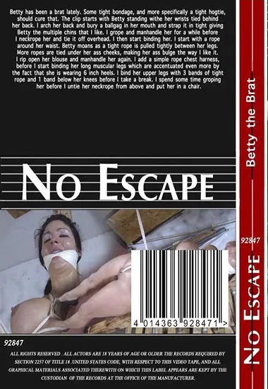 No Escape - Betty The Brat | Belrose | DVD(back cover)