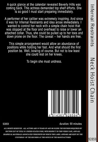 Infernal Restraints - Neck Hoist Chain | Belrose | DVD(back cover)