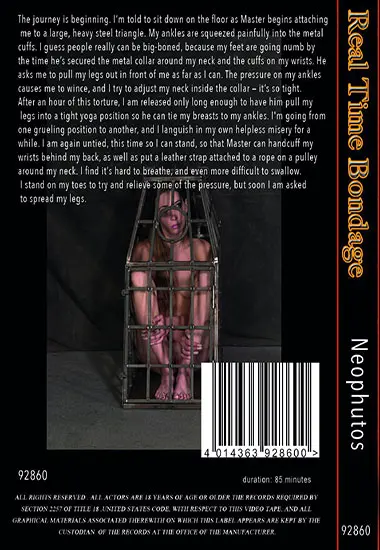 Real Time Bondage - Neophutos Live Feed # 1 | Belrose | DVD(back cover)
