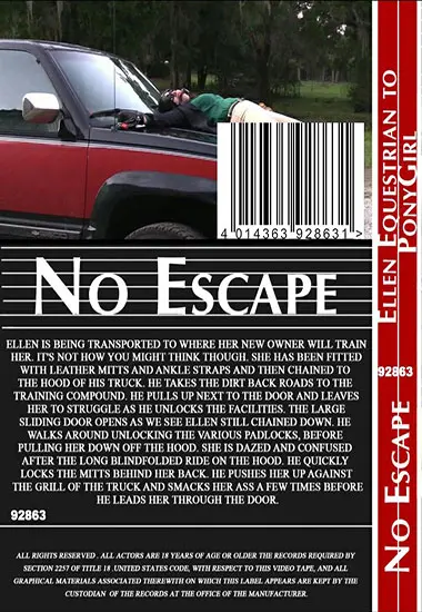 No Escape - Ellen Equestrain To PonyGirl | Belrose | DVD(back cover)
