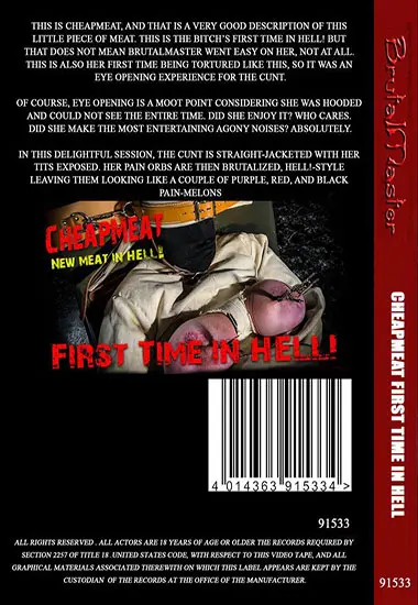 Brutal Master - Cheapment First Time In Hell | Belrose | DVD(back cover)