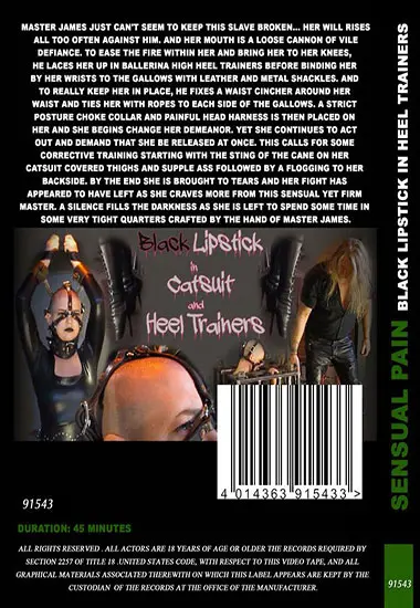 Sensual Pain - Black Lipstick In Heel Trainers | Belrose | DVD(back cover)