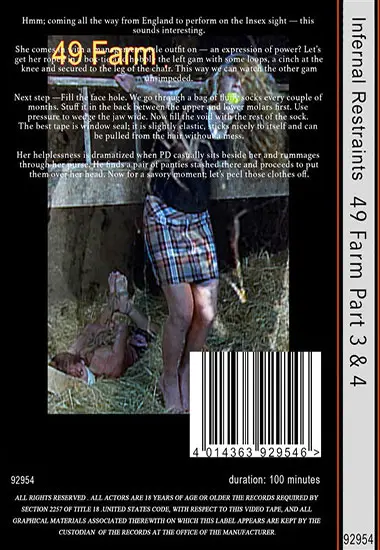 Infernal Restraints - 49 Farm Part 3 andamp; 4 | Belrose | DVD(back cover)