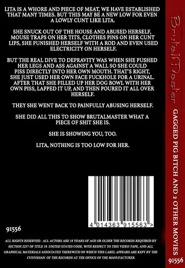 Brutal Master -  Gagged Pig Bitch And 2 Other Movies | Belrose | DVD(back cover)