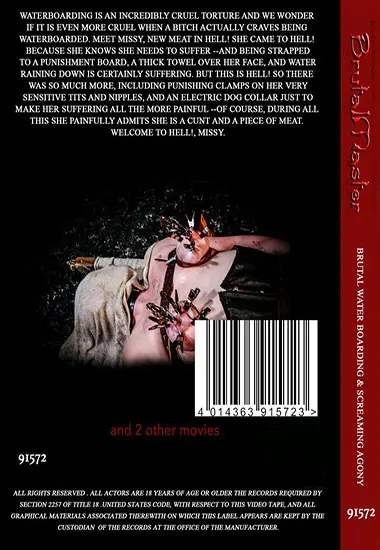 BRUTAL MASTER - Brutal Water Boarding andamp; Screaming Agony | Belrose | DVD(back cover)