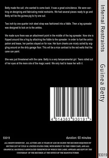 INFERNAL RESTRAINTS - Guinea Betty Part 1 | Belrose | DVD(back cover)
