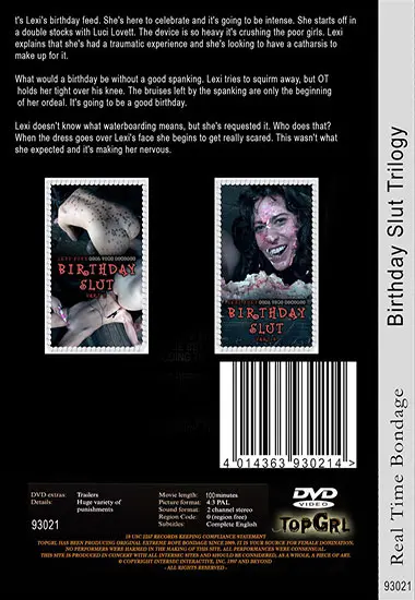 REAL TIME BIONDAGE - Birthday Slut | Belrose | DVD(back cover)
