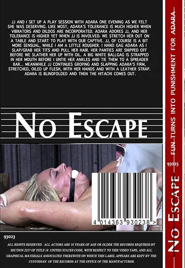 NO ESCAPE - Fun Turns Into Punishment For Adara | Belrose | DVD(back cover)