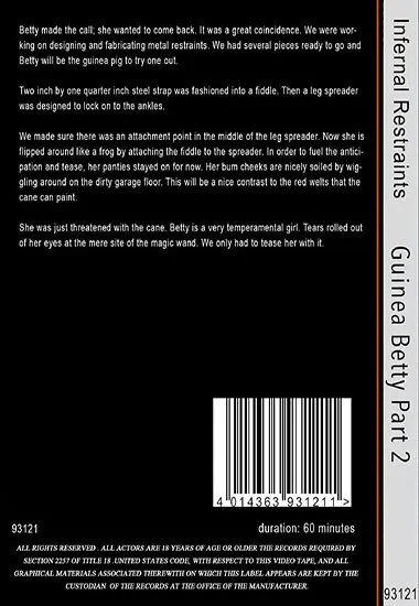 INFERNAL RESTRAINTS - Guinea Betty Part 2 | Belrose | DVD(back cover)