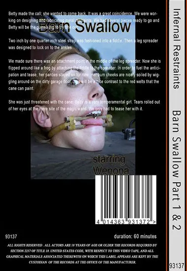 INFERNAL RESTRAINTS - Barn Swallow Part 1 andamp; 2 | Belrose | DVD(back cover)