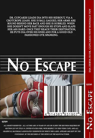 NO ESCAPE - Dia Zerva Is Dr. Cupcakes New Bondage Toy | Belrose | DVD(back cover)